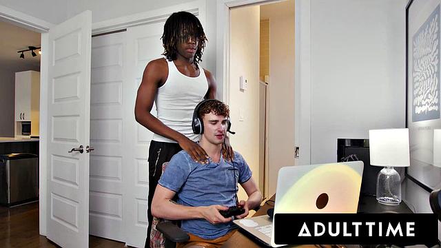 Adult Time - Gamer Ryan Jacobs & Roommate Jade Desire Turn a Shoulder Massage Into a Jerk Off Session