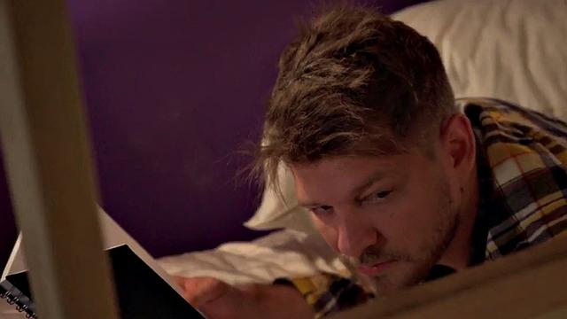 Busty tattooed babe fucked in hostel threesome