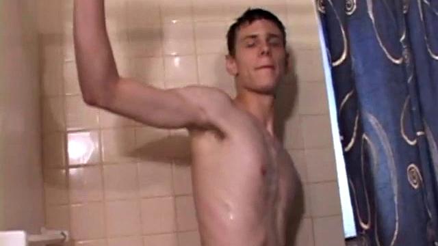 This hot solo scene starts with young Skylerr naked in the shower and stroking his dick. A few well-placed fingers provide the anal stimulation he needs to edge himself closer and closer to a much needed climax.