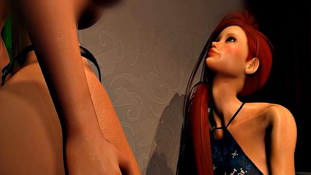 Рыжая футанари с огромным членом заводит жарким футджобом