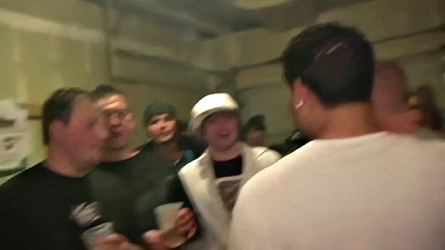 Throat and pussy banged college slut toys clit