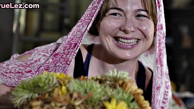 Hairy lesbian being pussyeaten by blonde babe