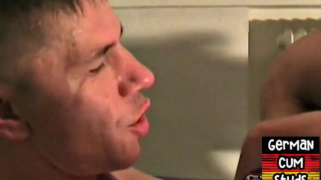 Retro German amateurs in cum shower