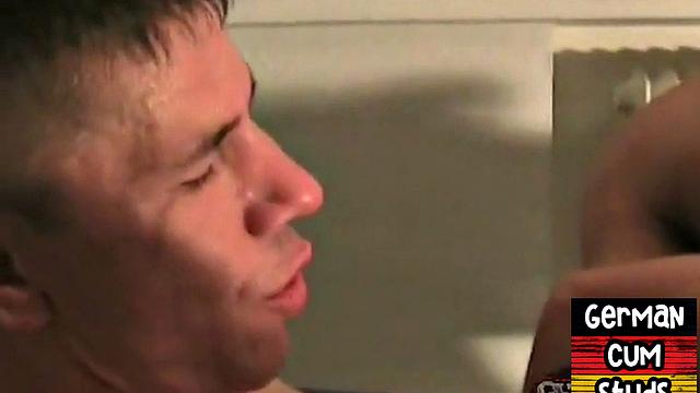 Retro German amateurs in cum shower