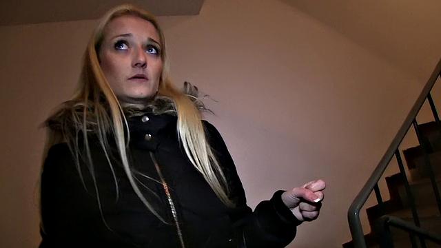 Blonde Takes A Mouthful Of Stranger's Cum