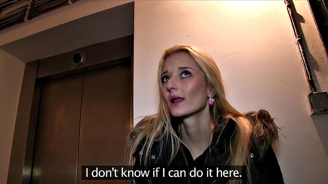 Blonde Babe Takes A Mouthful Of Stranger's Cum