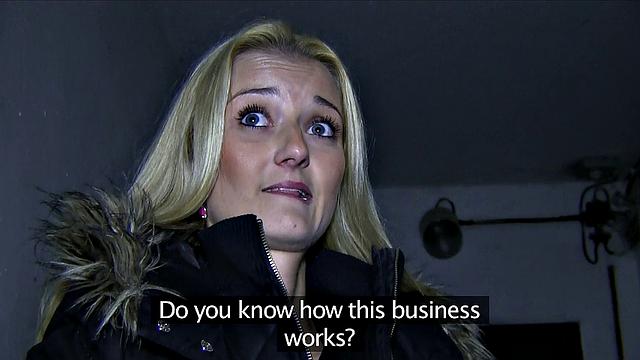 Blonde Babe Takes A Mouthful Of Stranger's Cum