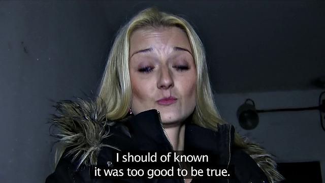 Blonde Babe Takes A Mouthful Of Stranger's Cum