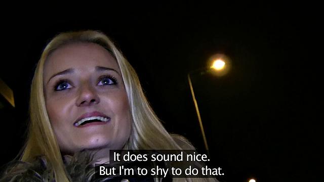 Blonde Babe Takes A Mouthful Of Stranger's Cum