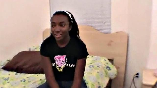 Busty ebony beauty gets fingered