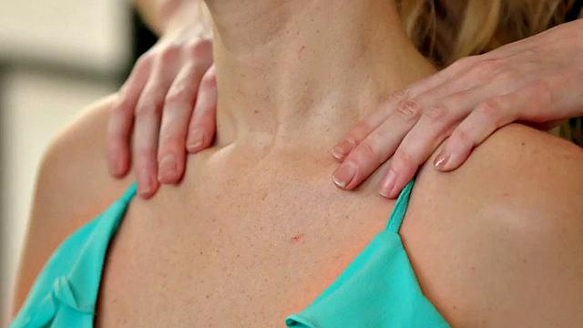 Lez small boobs MILF tribbing babe in boots after massage