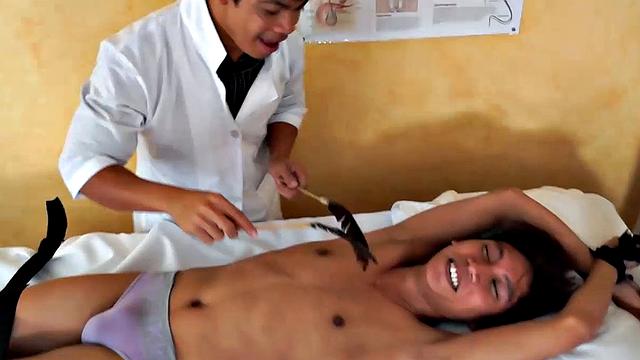 Rave just assumed that his doctor's name "Dr. Tickles" was a peculiar name. But little did he know that his kinky doctor also has a method of treating his young Asian twink patients.