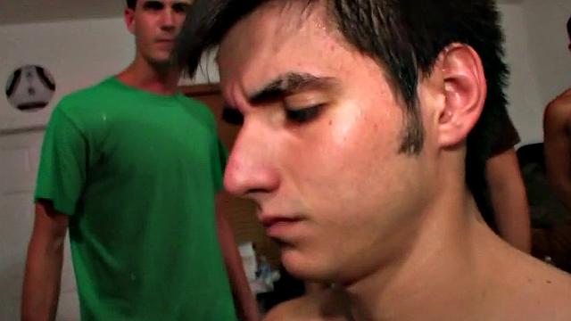 Real straight college stud fucked for frat in front of voyeurs