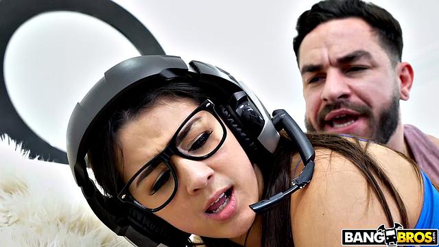 Gamer Girl Rides Joystick