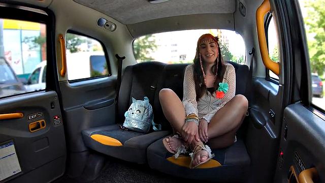 Car nympho slut fucked from behind by big white dick