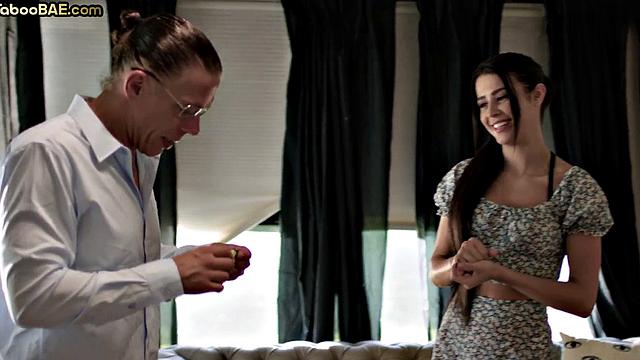 Cute babe cockriding lover's cock