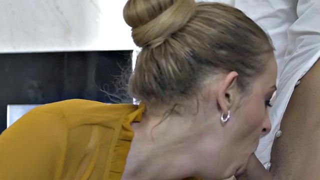 Deepthroating secretary fucked in toilet by colleague