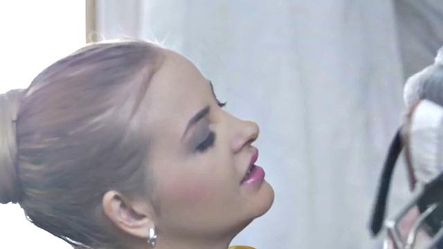 Deepthroating secretary fucked in toilet by colleague