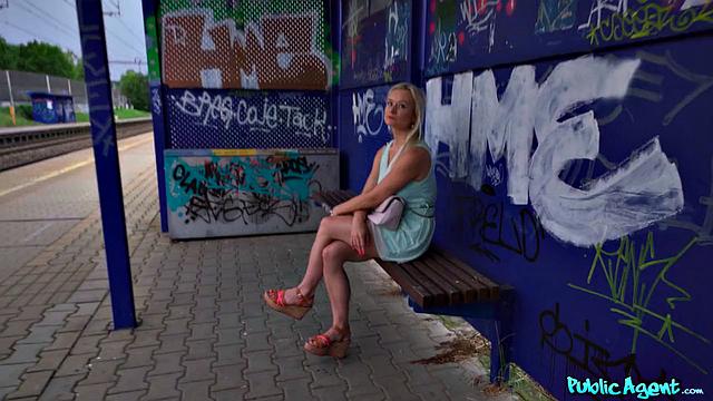 Blonde Gets Fucked Behind The Train Station