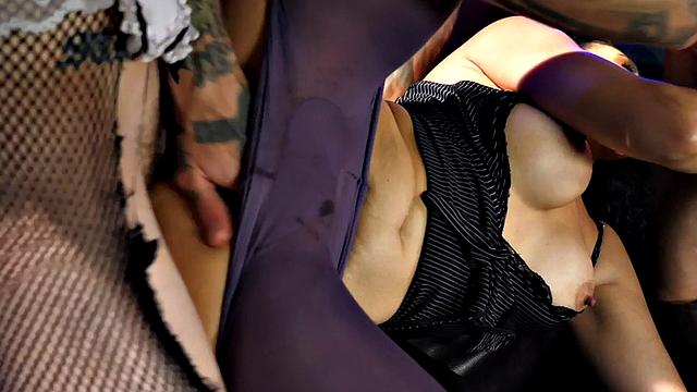 Bisexual MILF assfucked by crossdresser in 3way