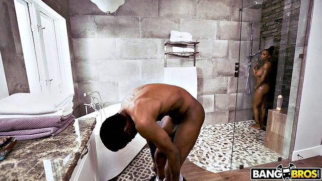 Shower With Sexy Ebony Stepdaughter