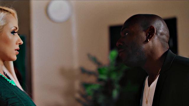 Busty leashed babe fucked in interracial couple