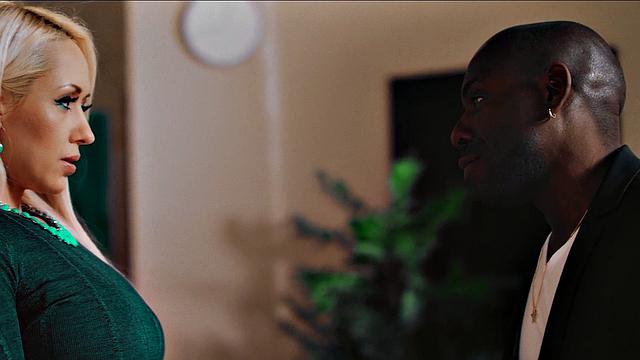 Busty leashed babe fucked in interracial couple