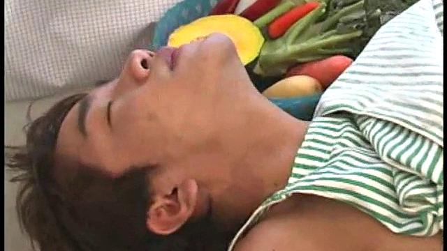 Facialized Asian twink pounded for jizz in action