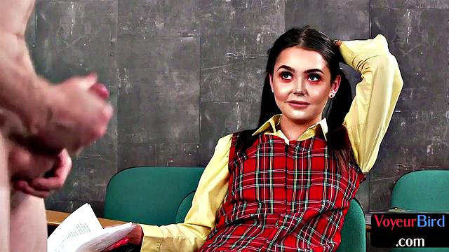 Voyeuristic college babe