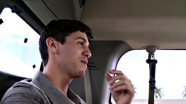 Straight amateur stud first time fucks in public outdoor van