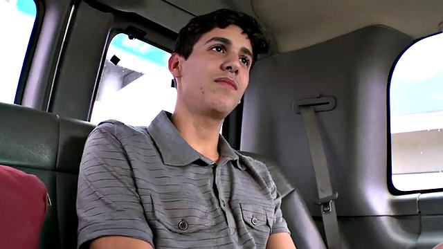 Straight amateur stud first time fucks in public outdoor van