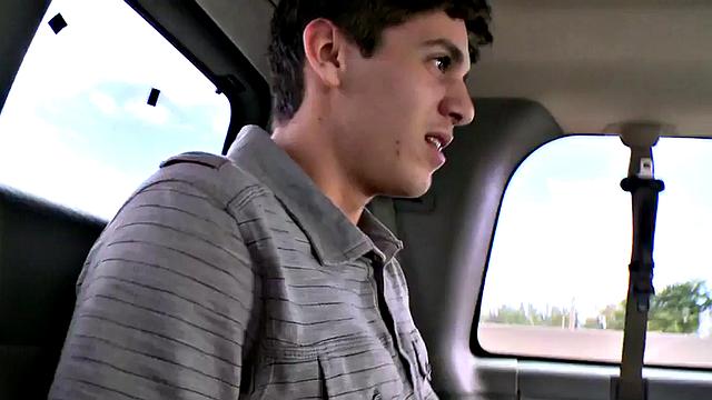 Straight amateur stud first time fucks in public outdoor van