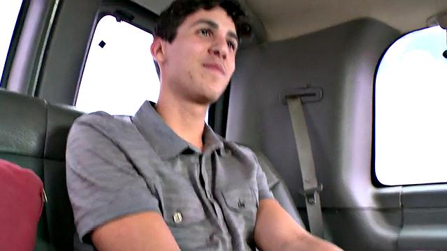 Straight amateur stud first time fucks in public outdoor van