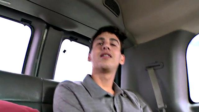 Straight amateur stud first time fucks in public outdoor van