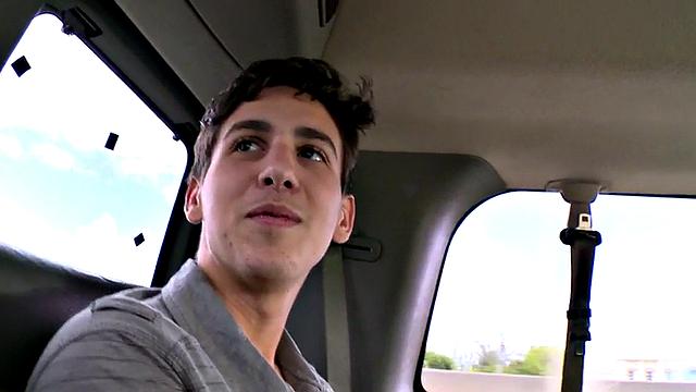 Straight amateur stud first time fucks in public outdoor van