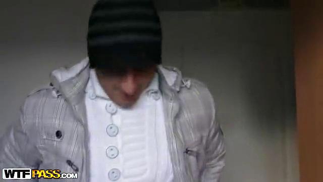 GF strip tease in public