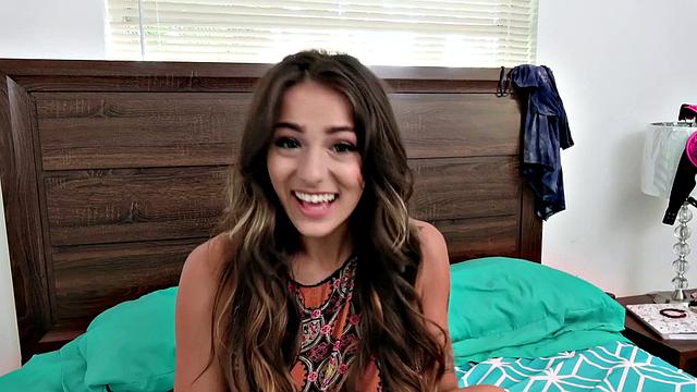 Petite Latina Athletic Brunette Gives Natural Tits & Handjobs in Afterschool Fun