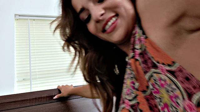 Petite Latina Athletic Brunette Gives Natural Tits & Handjobs in Afterschool Fun