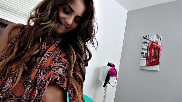 Petite Latina Athletic Brunette Gives Natural Tits & Handjobs in Afterschool Fun