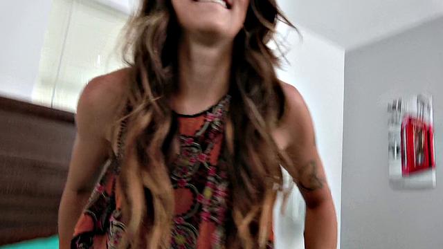 Petite Latina Athletic Brunette Gives Natural Tits & Handjobs in Afterschool Fun