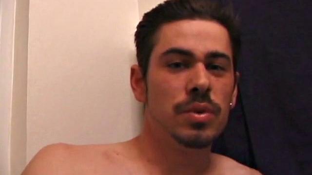 Marcus makes a manly impression as he slips away to the bathroom with his laptop to catch a little private time. He gets really into the porn he's watching and strips off his red boxers.