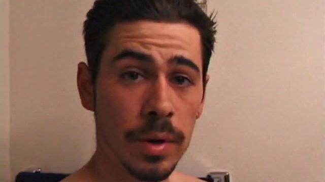 Marcus makes a manly impression as he slips away to the bathroom with his laptop to catch a little private time. He gets really into the porn he's watching and strips off his red boxers.