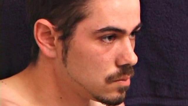 Marcus makes a manly impression as he slips away to the bathroom with his laptop to catch a little private time. He gets really into the porn he's watching and strips off his red boxers.