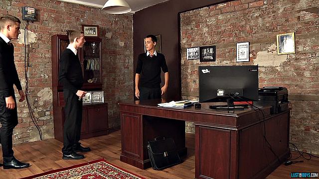 Horny Student Boys Office Antics! - James Lewis, Skylar Blu & Leo Rain