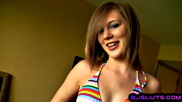 Amateur babe deepthroating a lover