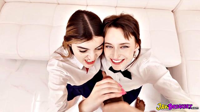 У взрослой горничной этот хуй точно не застрянет в горле - проверка на прочность с юмором bbc и сперма в финале.