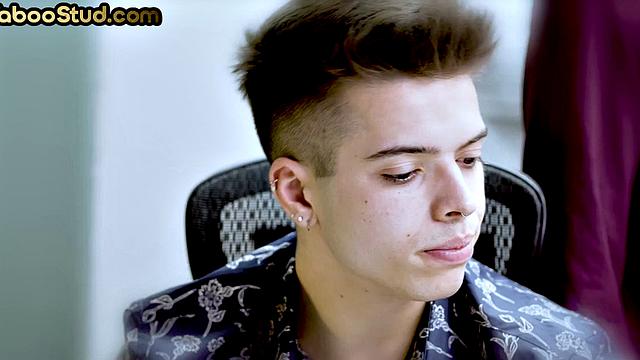 Skinny taboo twink rimmed and assfucked in 3some