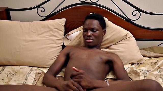 Real amateur wanking his cock in solo