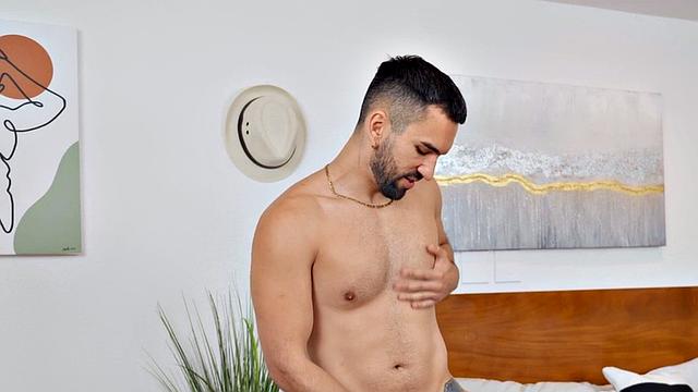 Eager jock wanks cock till cumshot after interview