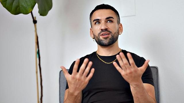 Eager jock wanks cock till cumshot after interview